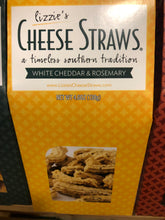 Load image into Gallery viewer, White Cheddar Rosemary Cheese Straws from Lizzie’s Cheese Straws at Hoby’s Honey &amp; General Storese NC