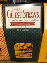 Load image into Gallery viewer, Cheddar Parmesan Oregano &amp; Sun Dried Tomato Cheese Straws from Lizzie’s Cheese Straws at Hoby’s Honey &amp; General Storese NC