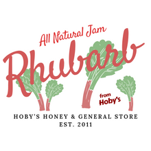 Load image into Gallery viewer, all natural rhubarb jam with graphic